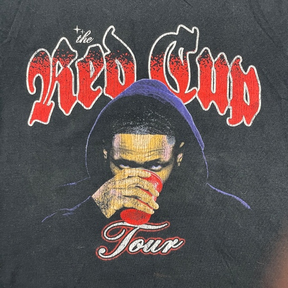 4Hunnid T Shirt Red Cup 2023 Concert Tour Faded Tee Hip-hop Large 0179 - Picture 3 of 8